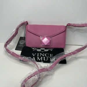 Vince Camuto pink crossbody lambar leather NWT retail $128